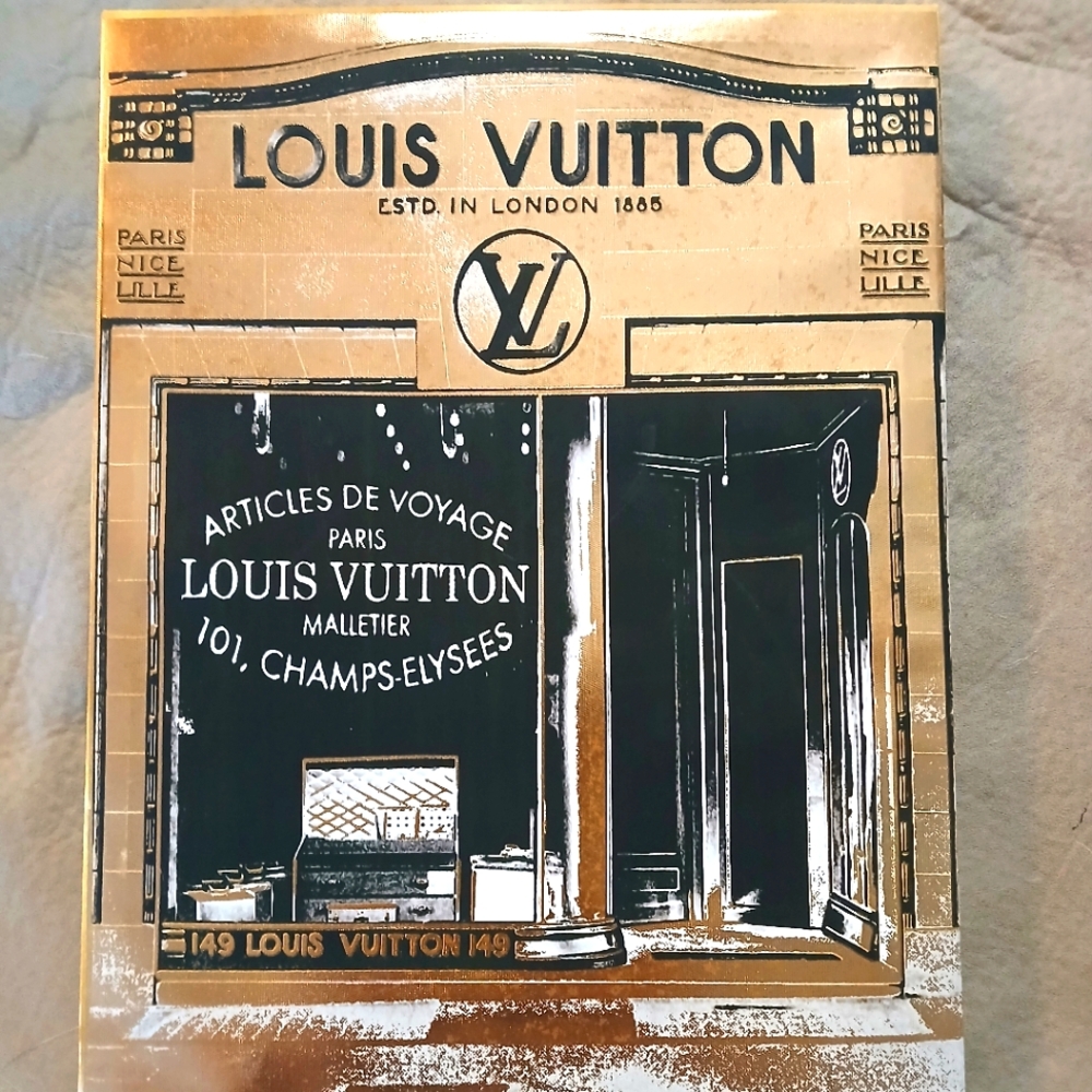 Louis Vuitton Gold and Black Wall Art